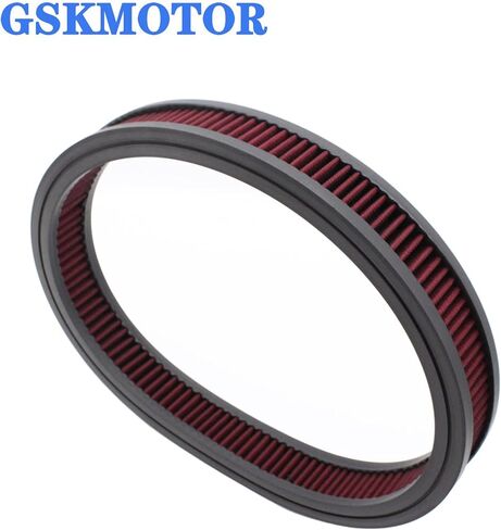 Red 14 "x 2" Air Filter Element Air Cleaner High Flow Replacement Washable and Reusable Round Cotton Fiber Compatible with Buick C-hevrolet GMC Ford Mopar Oldsmobile Pontiac in Saudi Arabia