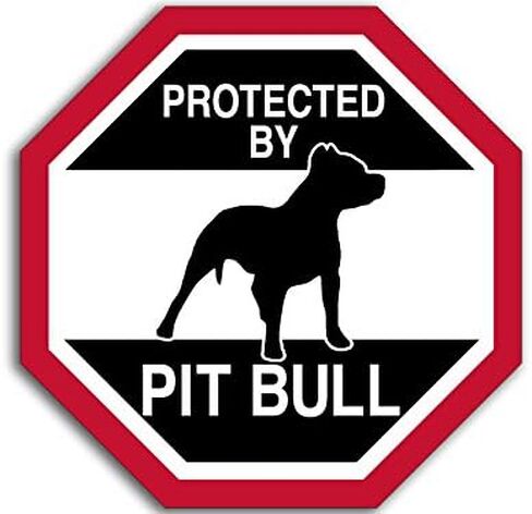Protected by Pit Bull Sticker (Guard Dog Vinyl Decal House Defended for Houses, Apartments, and Vehicles (3 NCH) in Saudi Arabia