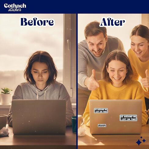 Go Around Me I Left On Time Bumper Sticker - Durable Waterproof Vinyl Sticker for Adults, Water Bottle, Laptop, Phone Case (3PCS, 3") in Saudi Arabia