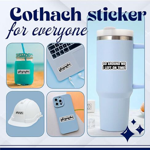 Go Around Me I Left On Time Bumper Sticker - Durable Waterproof Vinyl Sticker for Adults, Water Bottle, Laptop, Phone Case (3PCS, 3") in Saudi Arabia