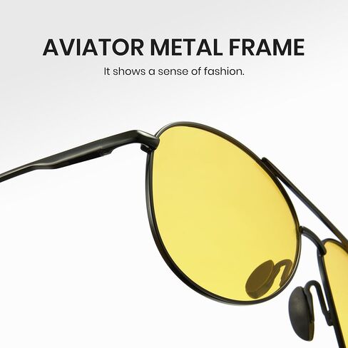 Cyxus Photochromic Night Vision Polarized Sunglasses for Driving Anti Glare Classic Aviator Sunglasses for Men Women 1489Hi02 in Saudi Arabia