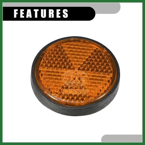 Motoforti 6pcs 1.73"x0.31" Universal Reflector - Round Motorcycle Bike Safety Reflector Increase Visibility and Safety on The Road - Plastic Orange Long-Lasting in Saudi Arabia