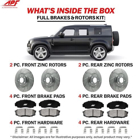 For Cadillac DeVille (00-05) Full Brake Kit F&R Rotors+Pads in Kuwait