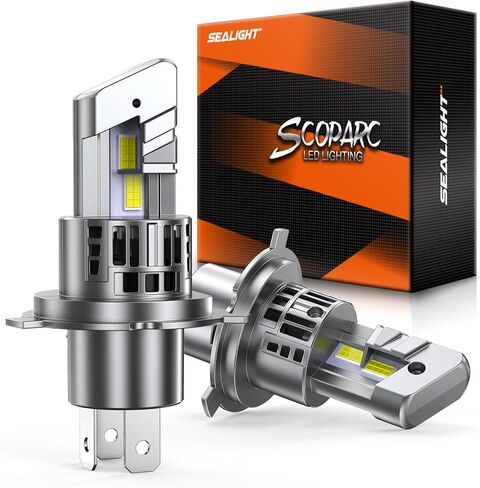 مصابيح الإضاءة SEALIGHT H4 40000LM فائقة السطوع H4، 1:1 Mini S1 9003 مصابيح الضباب للقيادة، مروحة تبريد 20000 دورة في الدقيقة H4/9003 لمبة، IP67، تشغيل وتوصيل 3 دقائق، حزمة من 2 in Saudi Arabia