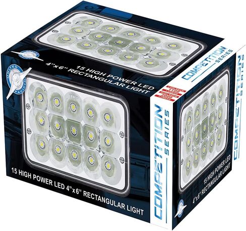 United Pacific 34124 4" x 6" ULTRALIT 15 High Power LED Rectangular Light, Rugged Diecast Aluminum Housing, Easy Connection, IP67 Rating – ONE Unit in Kuwait