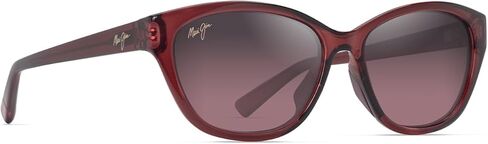 Maui Jim Unisex's Punono Polarized (blank) Sunglasses, Shiny Transparent Burgundy/Maui Rose® Polarized, Medium Fit in Saudi Arabia