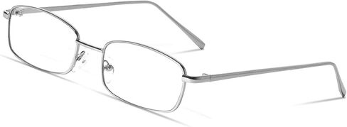 Fashion Glasses for Women Y2k 90s Small Rectangle Clear Lens Metal Gold Silver Black Fake Glasses in Kuwait