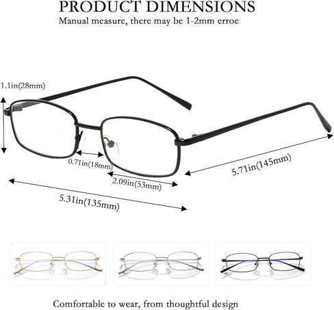 Fashion Glasses for Women Y2k 90s Small Rectangle Clear Lens Metal Gold Silver Black Fake Glasses in Kuwait