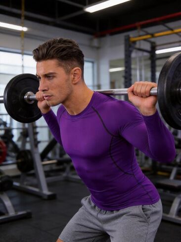 Men's Long Sleeve Workout Shirt Athletic Compression Base Layer Activewear Top in Saudi Arabia