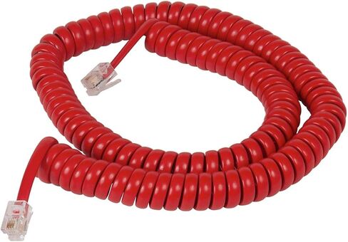 سلك سماعة الهاتف Cablesys GCHA444012-FCR / 12 بوصة باللون الأحمر in Kuwait