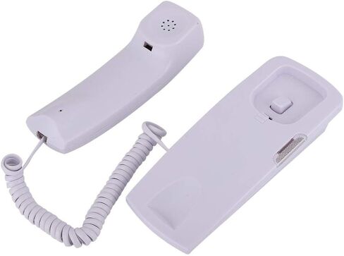 Wall-Mounted Telephone, Mini Hanging Corded Telephone Caller ID Hotel Home Office Landline Fixed Telephone with LCD Display Backlight Support DTMF/(White) in Saudi Arabia