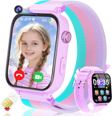 MOKAST Kids Smart Watch Toys for Boys Girls – Children Watch for Kids 4-12 Years Touch Screen Watches with 15 Games Video Camera Music Player Alarm School Mode Education Birthday Gifts (4G Pink) in Kuwait