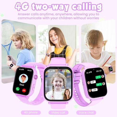 MOKAST Kids Smart Watch Toys for Boys Girls – Children Watch for Kids 4-12 Years Touch Screen Watches with 15 Games Video Camera Music Player Alarm School Mode Education Birthday Gifts (4G Pink) in Kuwait