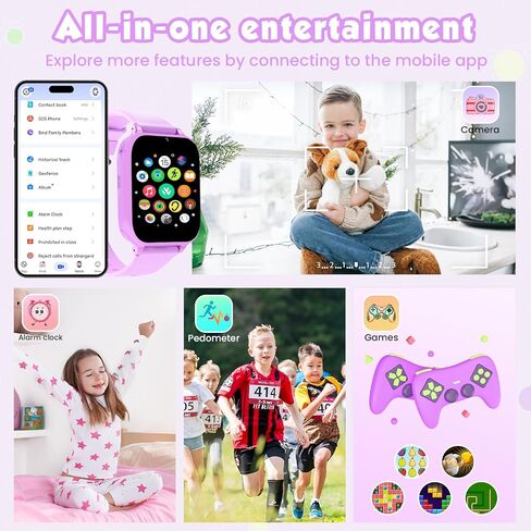 MOKAST Kids Smart Watch Toys for Boys Girls – Children Watch for Kids 4-12 Years Touch Screen Watches with 15 Games Video Camera Music Player Alarm School Mode Education Birthday Gifts (4G Pink) in Kuwait