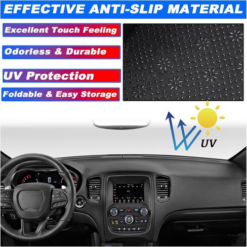 Dashboard Mat Cover Pad - Compatible with Dodge Durango SXT Limited GT R/T Citadel (2011-2020) | Custom Fit Dash Mat | Anti-Glare & UV Dash Protector | Interior Dashboard Protection Pad in Saudi Arabia