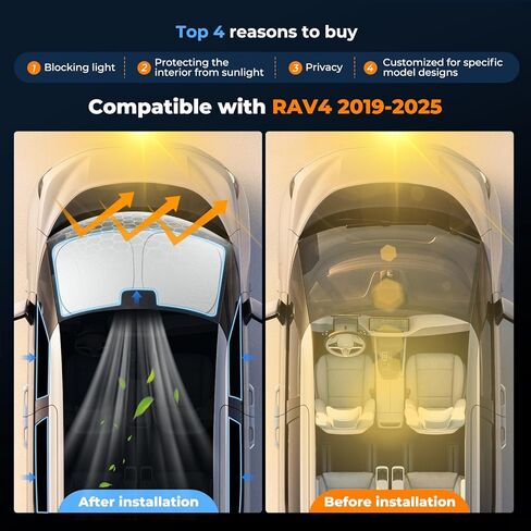 Car Side Window Cover Sun Shade Windshield Compatible with RAV4 2019-2025 Accessories Car Side Full Windows Sunshade Kit for Privacy Protection Napping Camping Sun Blockers Visor Cool Foldable 8PCS in Saudi Arabia