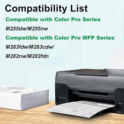 Compatible 206X 206A Toner Cartridges 4 Pack High Yield for HP Color LaserJet Pro MFP M283 M283cdw M283fdw M283fdn M255nw M255dw M282nw Printer (with Chip - Black Cyan Yellow Magenta) in Kuwait