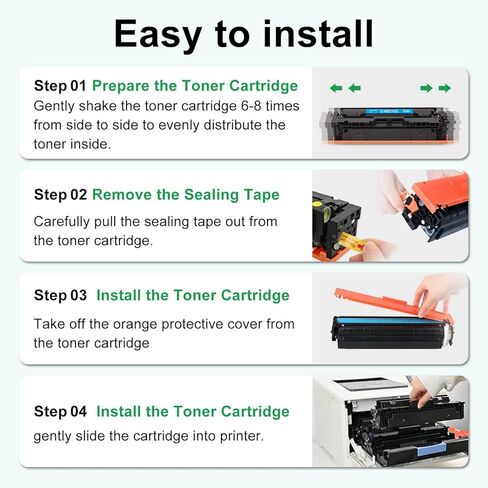 Compatible 206X 206A Toner Cartridges 4 Pack High Yield for HP Color LaserJet Pro MFP M283 M283cdw M283fdw M283fdn M255nw M255dw M282nw Printer (with Chip - Black Cyan Yellow Magenta) in Kuwait