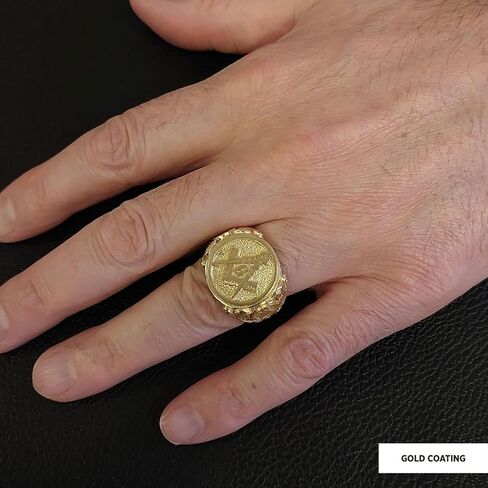 Blue Lodge Masonic Ring With Motif, Freemason Statement Ring, Custom Masonic Ring for Men, Master Mason Signet Ring, Freemasonry Ring in Kuwait