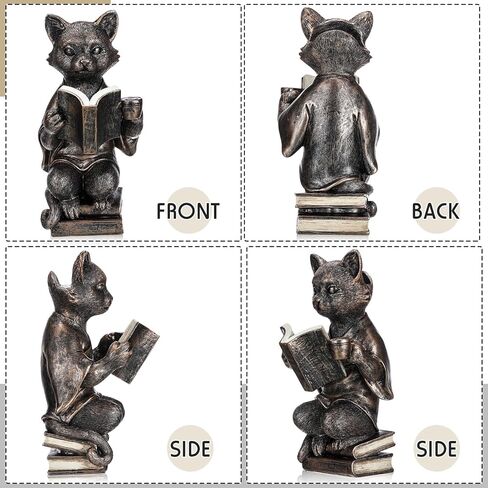 Gerrii Cat Eyeglass Stand Holder Christmas Cat Animals Resin Spectacles Holder for Desk Nightstand 7'' Whimsical Reading Glasses Sunglass Stand Funny Figurine Birthday Gift for Women Men Holiday in Saudi Arabia