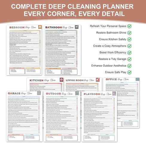 ADHD Cleaning Planner for Adults Women – Cleaning Schedule and Checklist Organizer with Guided Reading Strips and Bookmark, Daily Weekly Monthly Household Cleaning Planner in Kuwait