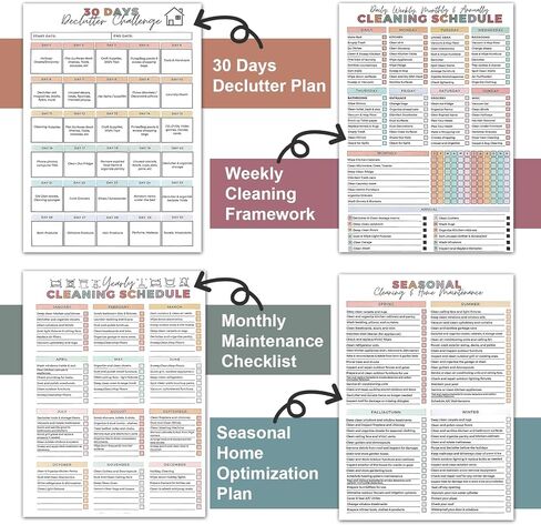ADHD Cleaning Planner for Adults Women – Cleaning Schedule and Checklist Organizer with Guided Reading Strips and Bookmark, Daily Weekly Monthly Household Cleaning Planner in Kuwait