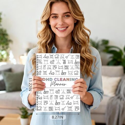 ADHD Cleaning Planner for Adults Women – Cleaning Schedule and Checklist Organizer with Guided Reading Strips and Bookmark, Daily Weekly Monthly Household Cleaning Planner in Kuwait