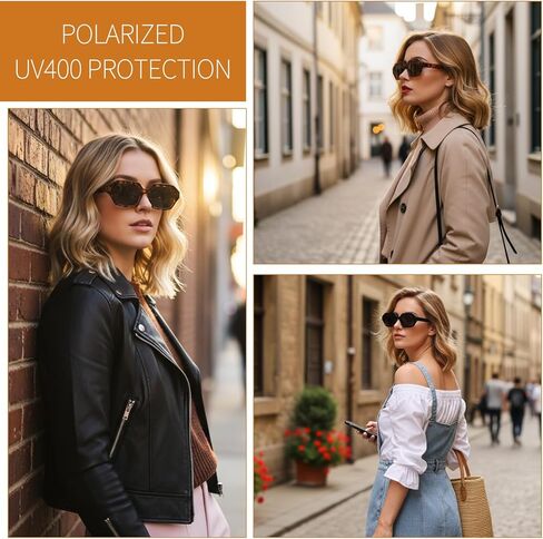 JATEBI 3 Pack Retro Polarized Hexagon Sunglasses for Women Men UV400 Trendy Rectangle Sun Glasses 70s 80s 90s Shades in Kuwait