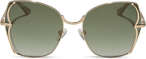 DIFF | Disney Princess Sunglasses Tiana Oversized Wire Sunglasses for Women | UV400 Polarized Protection | Gold + Green Gradient w/Light Gold Flash in Saudi Arabia