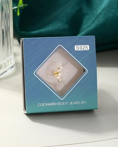 COCHARM 14K مطلية بالذهب الغضروف أقراط 925 فضة اللولب أقراط للنساء داخليا موضوع أقراط مسطحة الظهر in Saudi Arabia