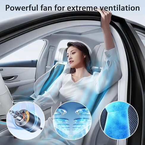 أغطية مقاعد السيارة المبردة، أغطية مقاعد التبريد للسيارة، مناسبة لسيارة ولاعة السجائر 12 فولت، وسيارات الدفع الرباعي والموديلات الأخرى (أسود-قطعة واحدة) in Kuwait