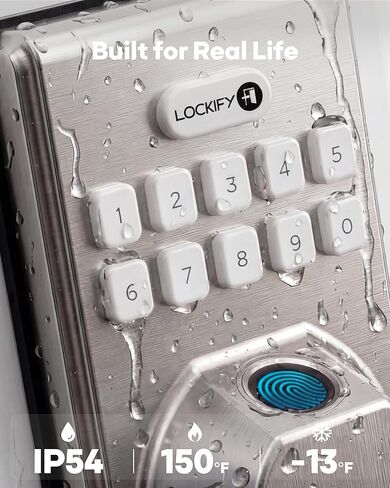Fingerprint Door Lock with Keypad, Keyless Entry Door Lock, Smart Deadbolt, Front Door Lock, Auto Lock, Keypad & Physical Key, Easy DIY Installation, Fast Fingerprint Unlock, Satin Nickel in Saudi Arabia