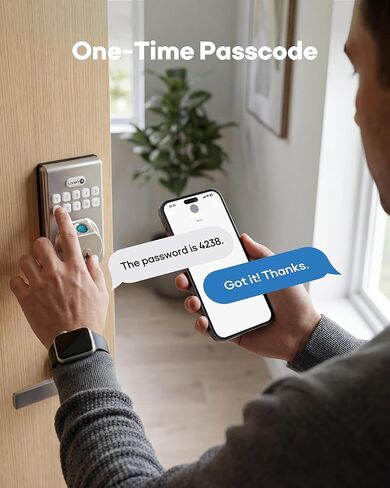 Fingerprint Door Lock with Keypad, Keyless Entry Door Lock, Smart Deadbolt, Front Door Lock, Auto Lock, Keypad & Physical Key, Easy DIY Installation, Fast Fingerprint Unlock, Satin Nickel in Saudi Arabia
