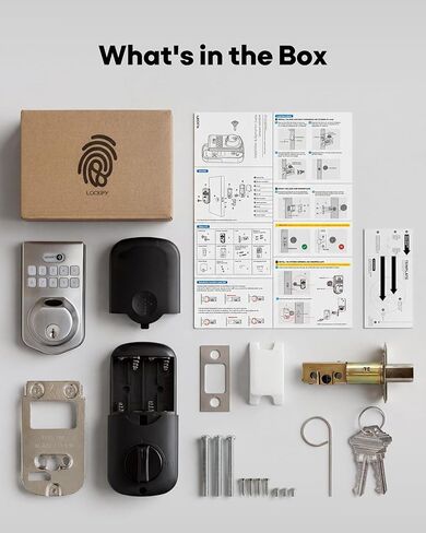 Fingerprint Door Lock with Keypad, Keyless Entry Door Lock, Smart Deadbolt, Front Door Lock, Auto Lock, Keypad & Physical Key, Easy DIY Installation, Fast Fingerprint Unlock, Satin Nickel in Saudi Arabia