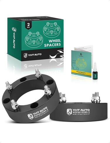 YHTAUTO 4x156mm Wheel Spacers 2 inch Fits Polaris Models: Ranger, Ranger Crew, Ranger Crew XP, RZR, Forged Tire Spacers 2 inch with M12x1.5 Studs 131mm Center Bore, Not Hubcentric, 2PCS, Black in Kuwait
