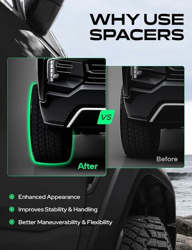 YHTAUTO 4x156mm Wheel Spacers 2 inch Fits Polaris Models: Ranger, Ranger Crew, Ranger Crew XP, RZR, Forged Tire Spacers 2 inch with M12x1.5 Studs 131mm Center Bore, Not Hubcentric, 2PCS, Black in Kuwait