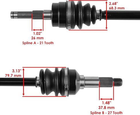 Caltric Front Rear Left Right Complete Axles Compatible with Yamaha Rhino 660 Yxr660F 4Wd 2006 2007 in Saudi Arabia