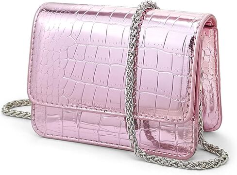Metallic Mini Purse for Women, Elegant Crossbody Bag with Chain Strap, Perfect for Night Parties & Evening Outfits in Saudi Arabia