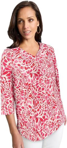 Jessica London Women's Plus Size Stretch Cotton Henley Top in Kuwait