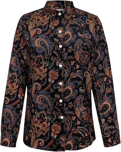 SOLY HUX Women's Button Down Shirt Paisley Print Long Sleeve Casual Boho Vacation Blouse Tops in Saudi Arabia