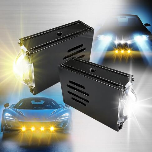 مجموعة مصابيح بروجيكتور شبكية LED عالمية أبيض/أصفر ثنائي اللون 16000LM 160 وات مع مروحة تبريد لشاحنة فورد SUV SVT ATV ​​UTV دراجة نارية 12 فولت/24 فولت in Kuwait