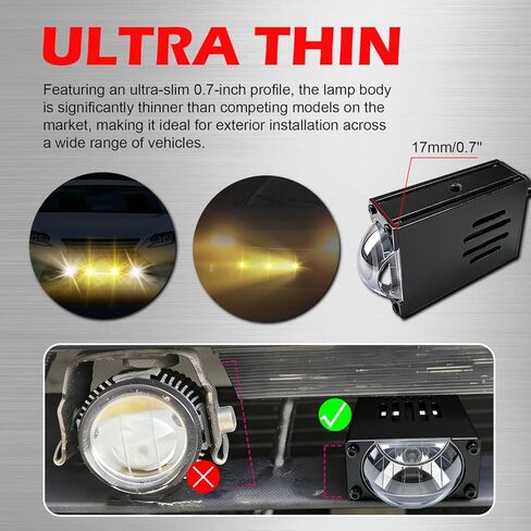 مجموعة مصابيح بروجيكتور شبكية LED عالمية أبيض/أصفر ثنائي اللون 16000LM 160 وات مع مروحة تبريد لشاحنة فورد SUV SVT ATV ​​UTV دراجة نارية 12 فولت/24 فولت in Kuwait