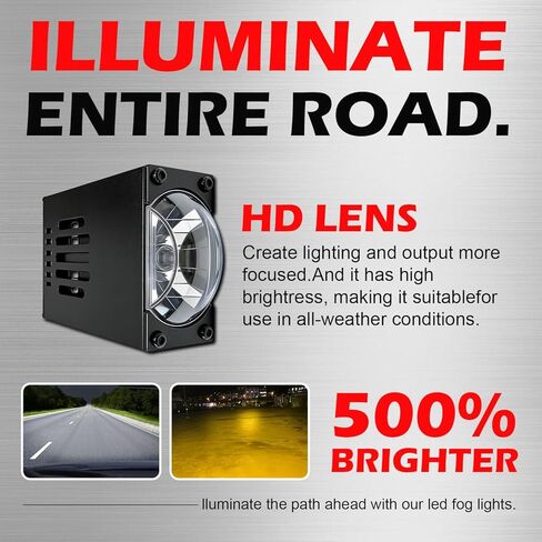 مجموعة مصابيح بروجيكتور شبكية LED عالمية أبيض/أصفر ثنائي اللون 16000LM 160 وات مع مروحة تبريد لشاحنة فورد SUV SVT ATV ​​UTV دراجة نارية 12 فولت/24 فولت in Kuwait