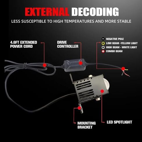 مجموعة مصابيح بروجيكتور شبكية LED عالمية أبيض/أصفر ثنائي اللون 16000LM 160 وات مع مروحة تبريد لشاحنة فورد SUV SVT ATV ​​UTV دراجة نارية 12 فولت/24 فولت in Kuwait
