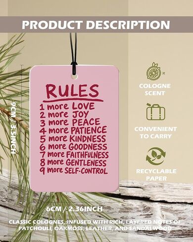 الرجعية الوردي المسيحي سيارة الهواء المعطر 4 قطع، آيات الكتاب المقدس محايدة شنقا معطر الهواء للسيارات الحمام النوم كتب الديكور، خمر الملحقات الدينية الهدايا للنساء الرجال in Kuwait