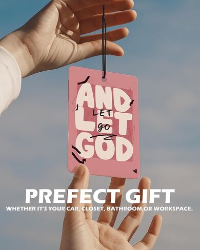 الرجعية الوردي المسيحي سيارة الهواء المعطر 4 قطع، آيات الكتاب المقدس محايدة شنقا معطر الهواء للسيارات الحمام النوم كتب الديكور، خمر الملحقات الدينية الهدايا للنساء الرجال in Kuwait