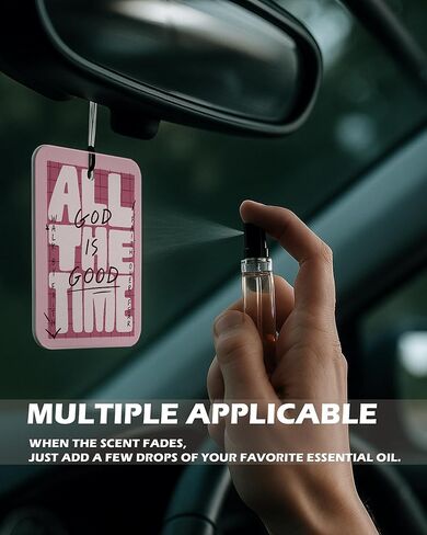 الرجعية الوردي المسيحي سيارة الهواء المعطر 4 قطع، آيات الكتاب المقدس محايدة شنقا معطر الهواء للسيارات الحمام النوم كتب الديكور، خمر الملحقات الدينية الهدايا للنساء الرجال in Kuwait