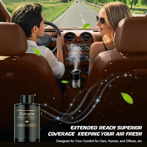 Car Air Freshener Refill for Men & Women 6.09 FL OZ /180ML-9 Month Cologne Scent Essential Oil Perfume, Essential Oil Made of Natural Plant Extracts, Compatible with Car Diffusers for Home/Office in Saudi Arabia