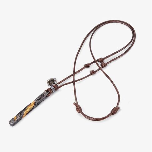 رجل شخصية شريط قلادة الشمع حبل قلادة - اليدوية منقوشة سحر مضفر الجلود الحبل قابل للتعديل قلادة مجوهرات هدية للأب الزوج صديقها in Kuwait