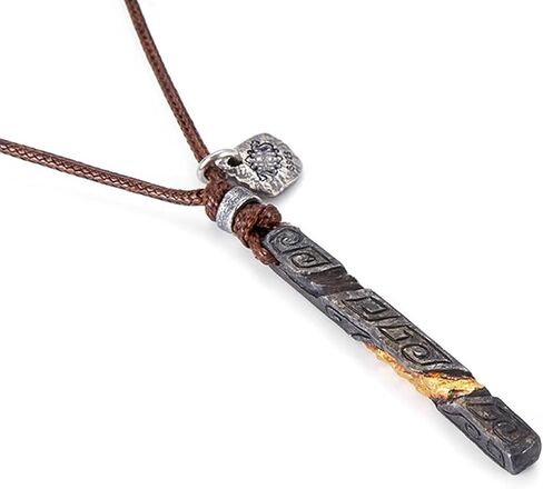 رجل شخصية شريط قلادة الشمع حبل قلادة - اليدوية منقوشة سحر مضفر الجلود الحبل قابل للتعديل قلادة مجوهرات هدية للأب الزوج صديقها in Kuwait